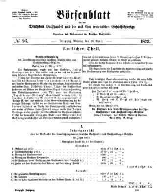 Börsenblatt für den deutschen Buchhandel Montag 28. April 1873