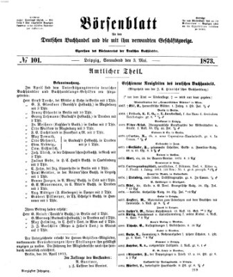 Börsenblatt für den deutschen Buchhandel Samstag 3. Mai 1873