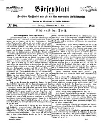 Börsenblatt für den deutschen Buchhandel Mittwoch 7. Mai 1873