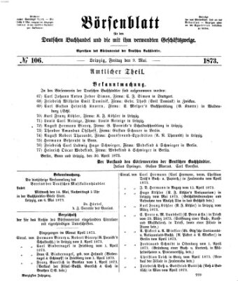 Börsenblatt für den deutschen Buchhandel Freitag 9. Mai 1873