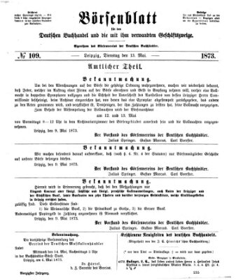 Börsenblatt für den deutschen Buchhandel Dienstag 13. Mai 1873