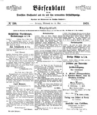 Börsenblatt für den deutschen Buchhandel Mittwoch 14. Mai 1873