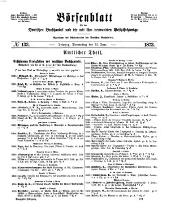 Börsenblatt für den deutschen Buchhandel Donnerstag 12. Juni 1873