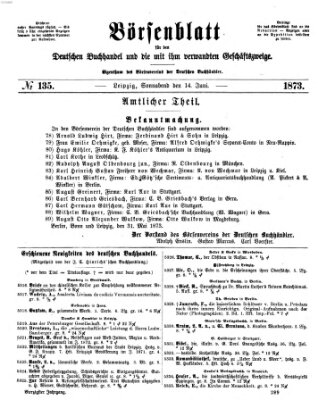 Börsenblatt für den deutschen Buchhandel Samstag 14. Juni 1873