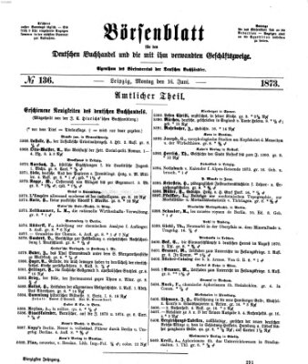 Börsenblatt für den deutschen Buchhandel Montag 16. Juni 1873