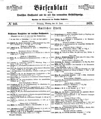 Börsenblatt für den deutschen Buchhandel Montag 23. Juni 1873