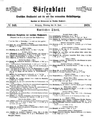 Börsenblatt für den deutschen Buchhandel Dienstag 24. Juni 1873
