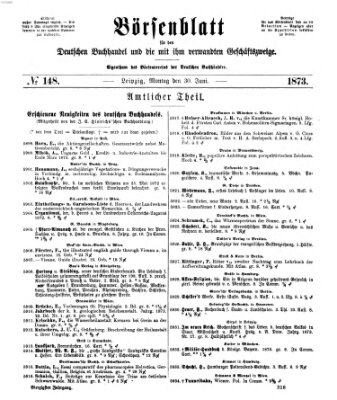 Börsenblatt für den deutschen Buchhandel Montag 30. Juni 1873