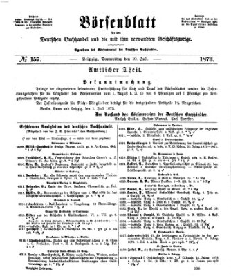 Börsenblatt für den deutschen Buchhandel Donnerstag 10. Juli 1873