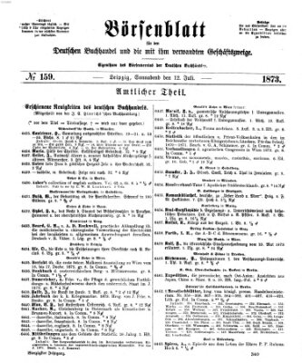 Börsenblatt für den deutschen Buchhandel Samstag 12. Juli 1873