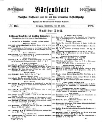 Börsenblatt für den deutschen Buchhandel Donnerstag 24. Juli 1873