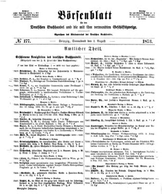 Börsenblatt für den deutschen Buchhandel Samstag 2. August 1873