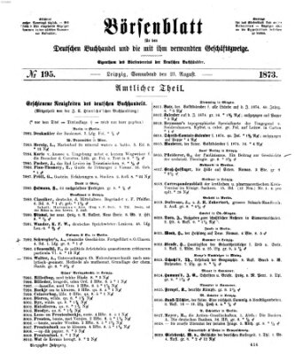 Börsenblatt für den deutschen Buchhandel Samstag 23. August 1873