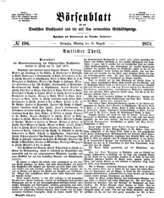 Börsenblatt für den deutschen Buchhandel Montag 25. August 1873