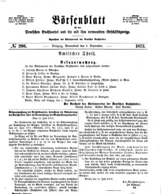 Börsenblatt für den deutschen Buchhandel Samstag 6. September 1873