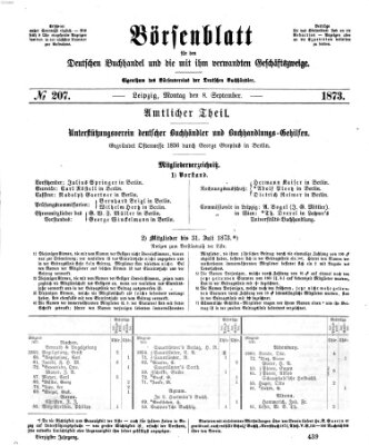 Börsenblatt für den deutschen Buchhandel Montag 8. September 1873