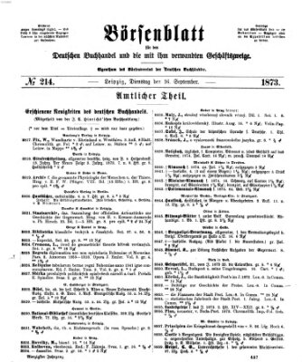 Börsenblatt für den deutschen Buchhandel Dienstag 16. September 1873