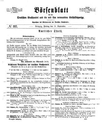 Börsenblatt für den deutschen Buchhandel Freitag 19. September 1873