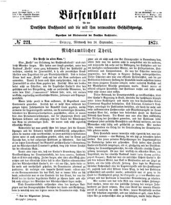 Börsenblatt für den deutschen Buchhandel Mittwoch 24. September 1873