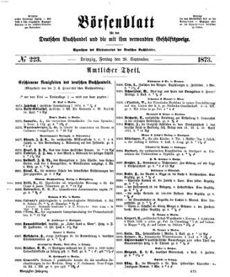 Börsenblatt für den deutschen Buchhandel Freitag 26. September 1873