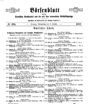 Börsenblatt für den deutschen Buchhandel Donnerstag 2. Oktober 1873