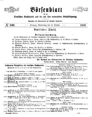 Börsenblatt für den deutschen Buchhandel Donnerstag 16. Oktober 1873