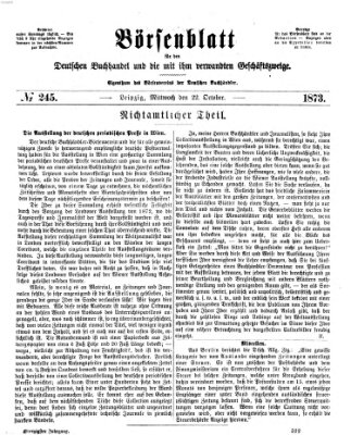 Börsenblatt für den deutschen Buchhandel Mittwoch 22. Oktober 1873