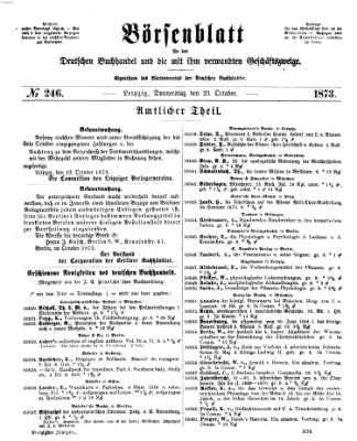 Börsenblatt für den deutschen Buchhandel Donnerstag 23. Oktober 1873