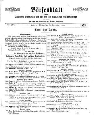 Börsenblatt für den deutschen Buchhandel Montag 24. November 1873