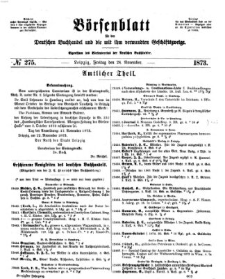 Börsenblatt für den deutschen Buchhandel Freitag 28. November 1873