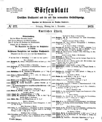 Börsenblatt für den deutschen Buchhandel Montag 1. Dezember 1873