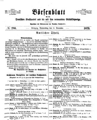 Börsenblatt für den deutschen Buchhandel Donnerstag 11. Dezember 1873