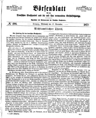 Börsenblatt für den deutschen Buchhandel Mittwoch 17. Dezember 1873