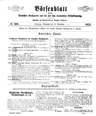 Börsenblatt für den deutschen Buchhandel Mittwoch 31. Dezember 1873