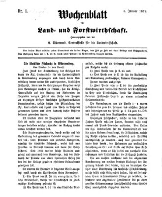 Wochenblatt für Land- und Forstwirthschaft Samstag 6. Januar 1872