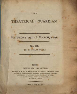 The theatrical guardian Samstag 19. März 1791