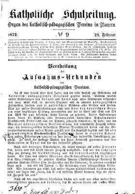 Katholische Schulzeitung (Bayerische Schulzeitung) Mittwoch 28. Februar 1872