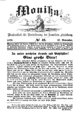 Katholische Schulzeitung (Bayerische Schulzeitung) Mittwoch 27. November 1872