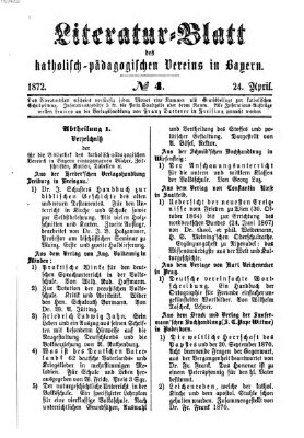 Katholische Schulzeitung (Bayerische Schulzeitung) Mittwoch 24. April 1872