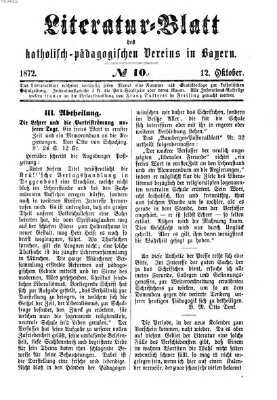 Katholische Schulzeitung (Bayerische Schulzeitung) Samstag 12. Oktober 1872