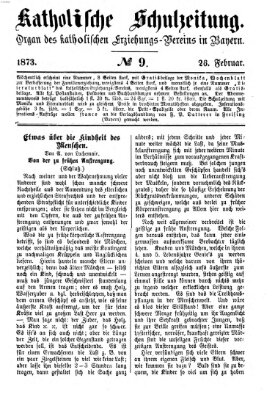 Katholische Schulzeitung (Bayerische Schulzeitung) Mittwoch 26. Februar 1873