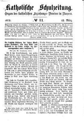 Katholische Schulzeitung (Bayerische Schulzeitung) Mittwoch 12. März 1873