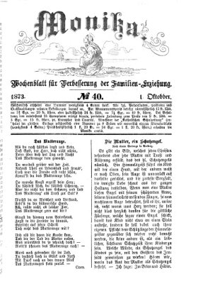 Katholische Schulzeitung (Bayerische Schulzeitung) Mittwoch 1. Oktober 1873