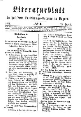 Katholische Schulzeitung (Bayerische Schulzeitung) Sonntag 23. März 1873