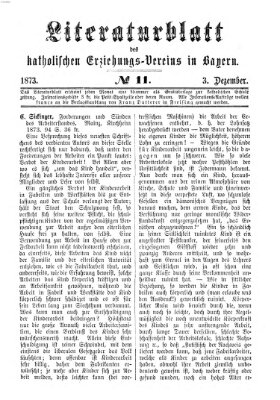 Katholische Schulzeitung (Bayerische Schulzeitung) Mittwoch 3. Dezember 1873