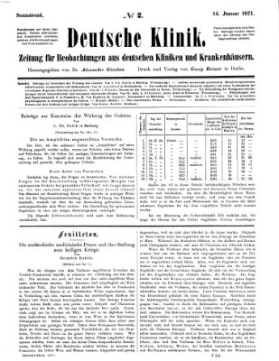 Deutsche Klinik Samstag 14. Januar 1871