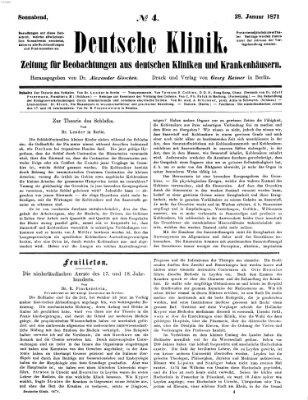 Deutsche Klinik Samstag 28. Januar 1871