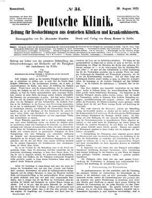 Deutsche Klinik Samstag 26. August 1871