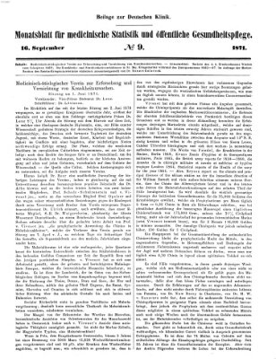 Deutsche Klinik Samstag 16. September 1871