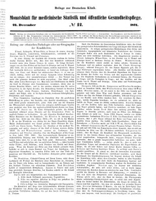 Deutsche Klinik Samstag 23. Dezember 1871